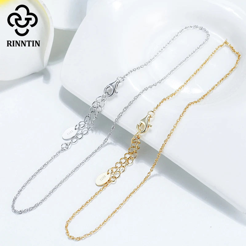 Rinntin S925 Silver Ankle Chain Bracelet for Women Girls Leg Foot Chain Summer Beach Style Trendy
