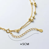 925 Sterling Silver Anklets Woman Bead Anklets For Women Bracelet On The Leg Bilayer Women's Ankle Chain Luxury