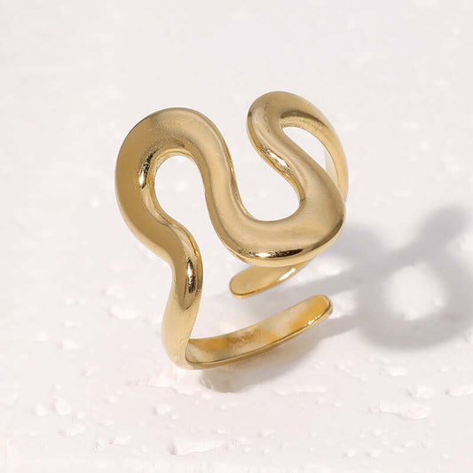 European And American Open Titanium Steel Ring Does Not Fade Geometric Irregular