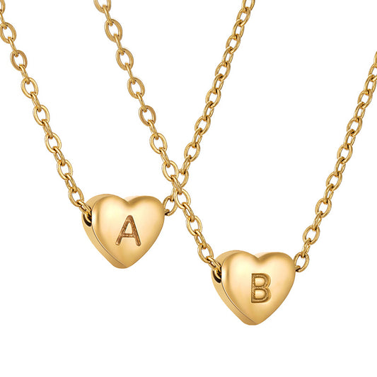 Love Letter Necklace Women Stainless Steel Heart-shaped Niche Clavicle Chain Fashion Necklace