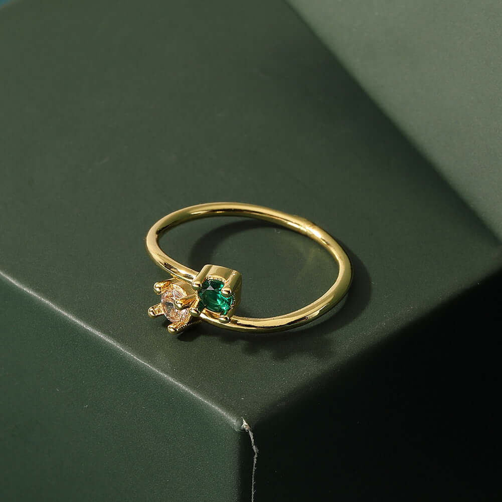 Small Square Adjustable Finger Ring for Women Fresh Little Finger Ring