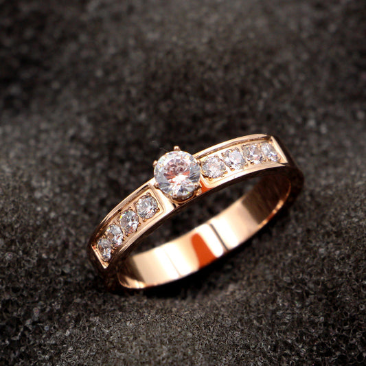 Solitaire Rose Gold Pair Hipster Tail Ring